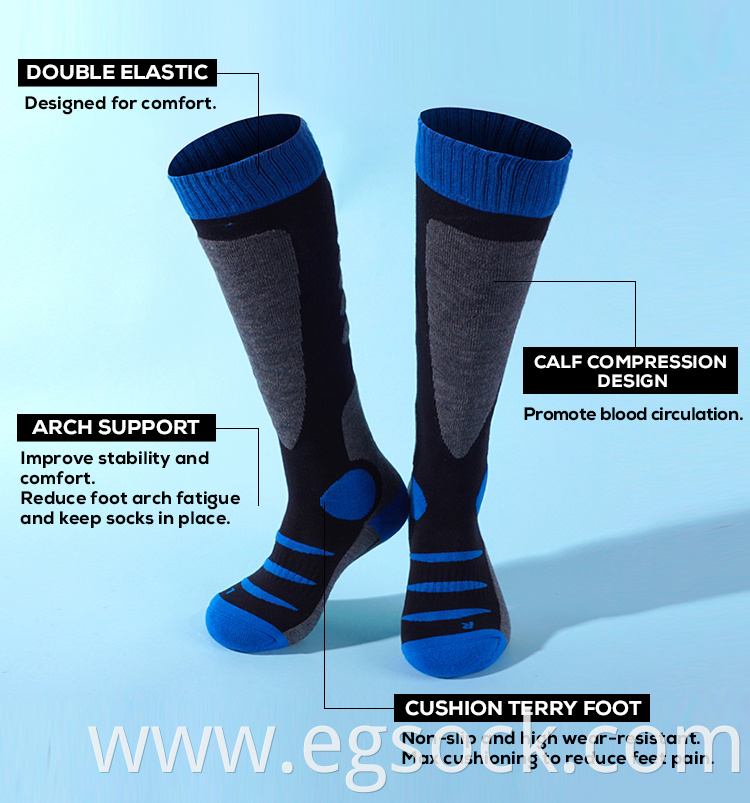Knee High Ski Merino Wool Socks